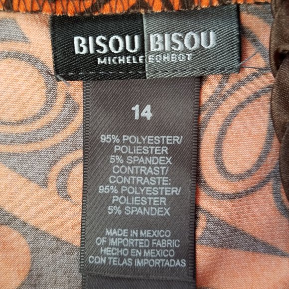 NWT Bisou Bisou Size 14 Orange Brown Sleeveless Full Length Dress - Picture 7 of 8